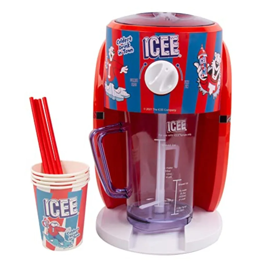 Countertop snow cone machine for home use, stainless steel body, red color, fast ice-shaving performance and easy cleanup
Countertop snow cone machine for home use, stainless steel body, red color, fast ice-shaving performance and easy cleanup