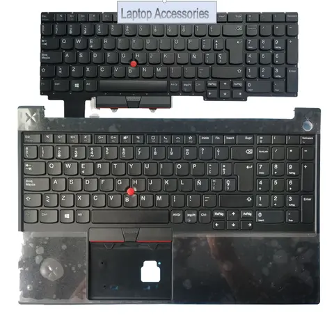 New Spanish Keyboard For Lenovo ThinkPad E15 Gen 2 (Type 20T8 20T9 20TD 20TE) SP With Palmrest Upper Cover Black
