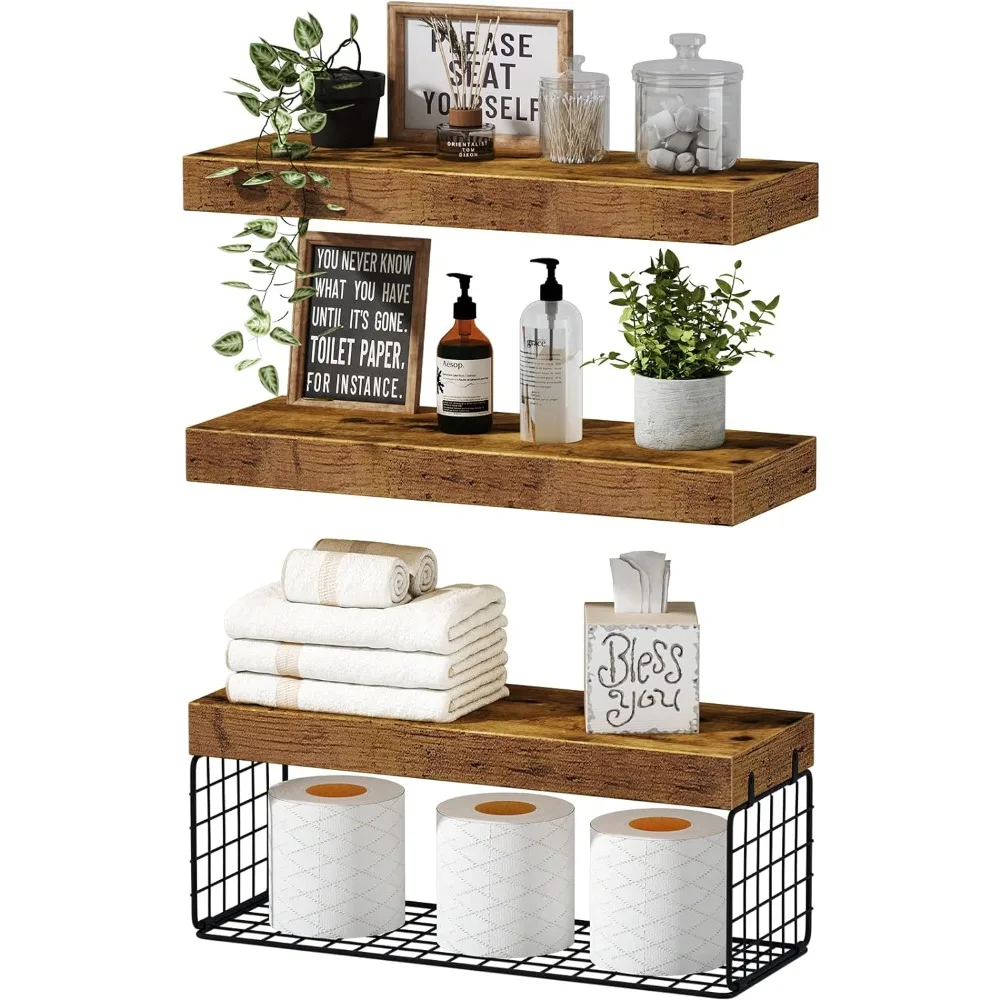 Bathroom Shelves Over Toilet Wall Mounted Floating Shelves Farmhouse Shelf Toilet Paper Holder Small 16 inch Set of 3
Bathroom Shelves Over Toilet Wall Mounted Floating Shelves Farmhouse Shelf Toilet Paper Holder Small 16 inch Set of 3