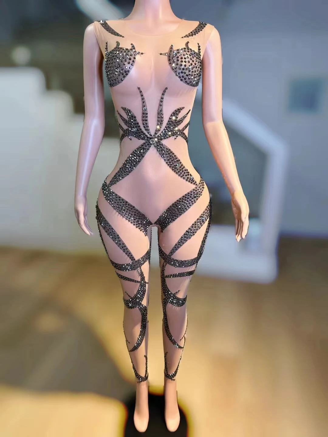 Women Party Pole Dance Outfit BlackRhinestones Jumpsuit Sexy Perspective GogoDance Costume Bar Di Ds Stage Rave Wear A507
Women Party Pole Dance Outfit BlackRhinestones Jumpsuit Sexy Perspective GogoDance Costume Bar Di Ds Stage Rave Wear A507