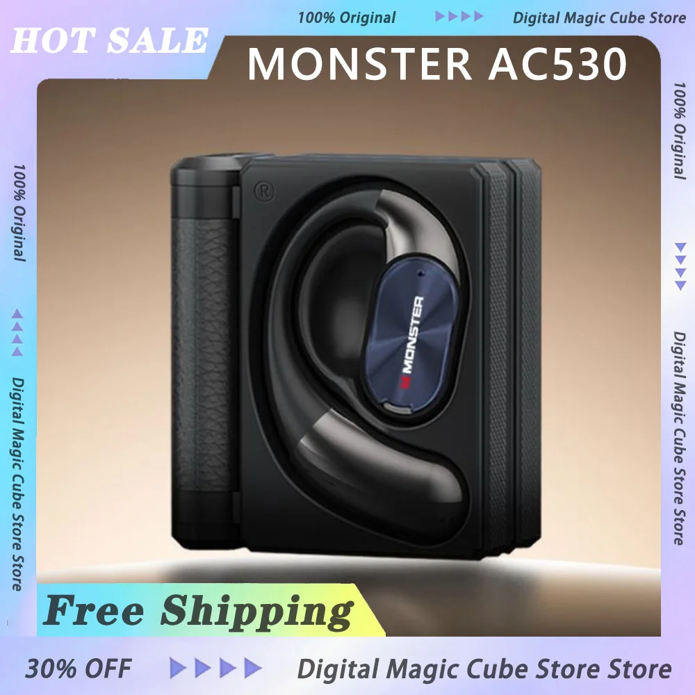 MONSTER AC530 AC530 PLUS Bluetooth 6.0 Open Bi-folding Earphones IPX5 Waterproof Bone Conduction for Sports Running Enthusiasts
MONSTER AC530 AC530 PLUS Bluetooth 6.0 Open Bi-folding Earphones IPX5 Waterproof Bone Conduction for Sports Running Enthusiasts