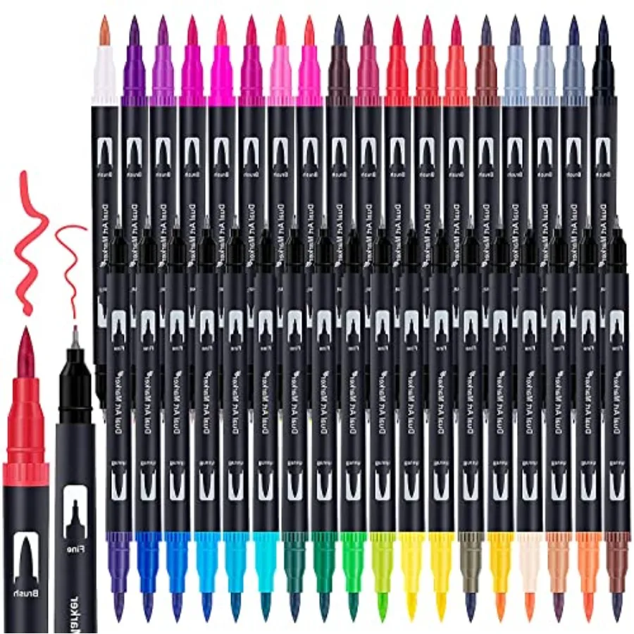 Dual Brush Marker Pens, Art Markers with Fine and Brush Tip Coloring Markers for Adults, Marker for Journaling Calligraphy Draw
Dual Brush Marker Pens, Art Markers with Fine and Brush Tip Coloring Markers for Adults, Marker for Journaling Calligraphy Draw