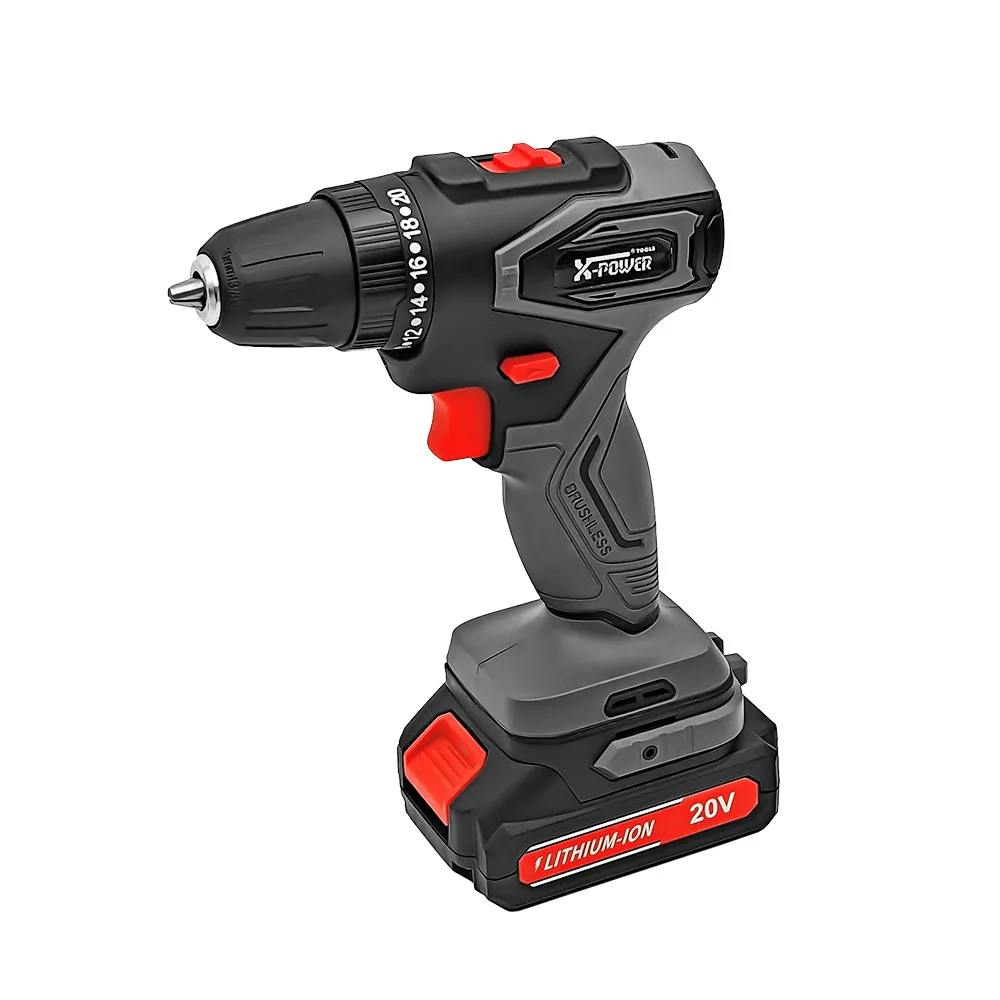 Brushless Hand Drill 20V Rechargeable Lithium Battery High Torque Screwdriver Household
Brushless Hand Drill 20V Rechargeable Lithium Battery High Torque Screwdriver Household