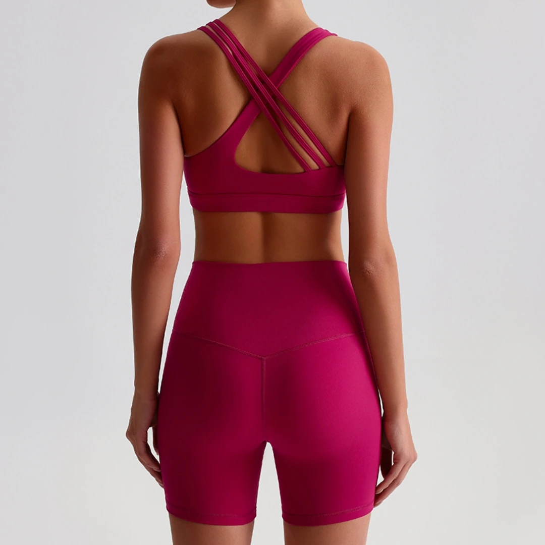 Solid Color Gym Yoga Set Short Legging Cross Back Shoulder Strap Sport Bra Tracksuit Women Suit Comprehensive Training Athletic
Solid Color Gym Yoga Set Short Legging Cross Back Shoulder Strap Sport Bra Tracksuit Women Suit Comprehensive Training Athletic