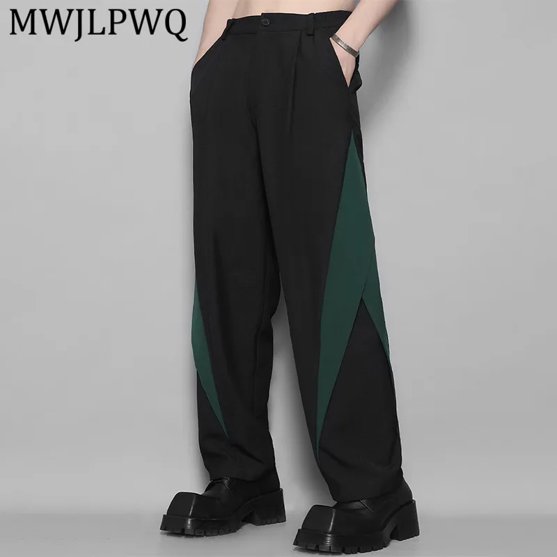 MWJLPWQ Goth Punk Contrast Color Wide Leg Pants Diagonal Triangle Splice Pleated Elastic Waist Loose Streetwear Mens Layer 16780
MWJLPWQ Goth Punk Contrast Color Wide Leg Pants Diagonal Triangle Splice Pleated Elastic Waist Loose Streetwear Mens Layer 16780