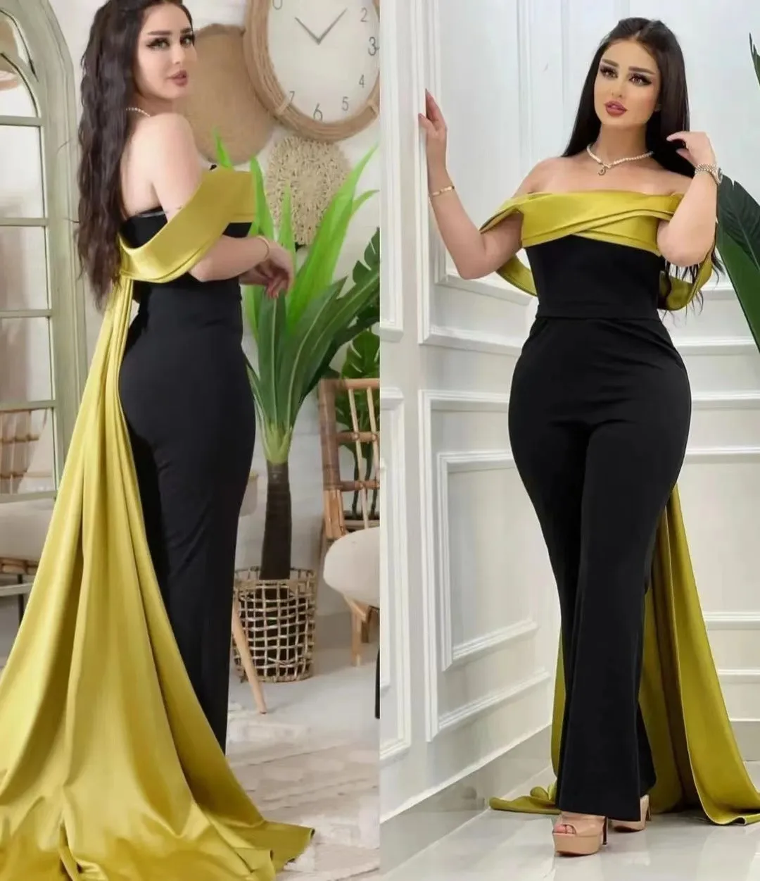 Fashionvane Black Jumpsuits Women Wear Prom Dresses Splicing Off Shoulder Wedding Guest Special Occasion Gowns Pant Suits
Fashionvane Black Jumpsuits Women Wear Prom Dresses Splicing Off Shoulder Wedding Guest Special Occasion Gowns Pant Suits