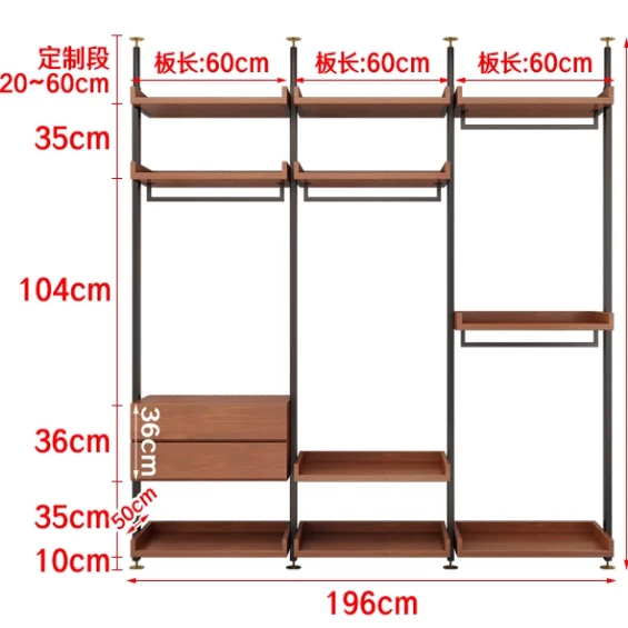 Металлический шкаф для спальни от пола до потолка, вешалка из кованого железа, настенный гардероб, открытый шкаф для ходьбы
Металлический шкаф для спальни от пола до потолка, вешалка из кованого железа, настенный гардероб, открытый шкаф для ходьбы