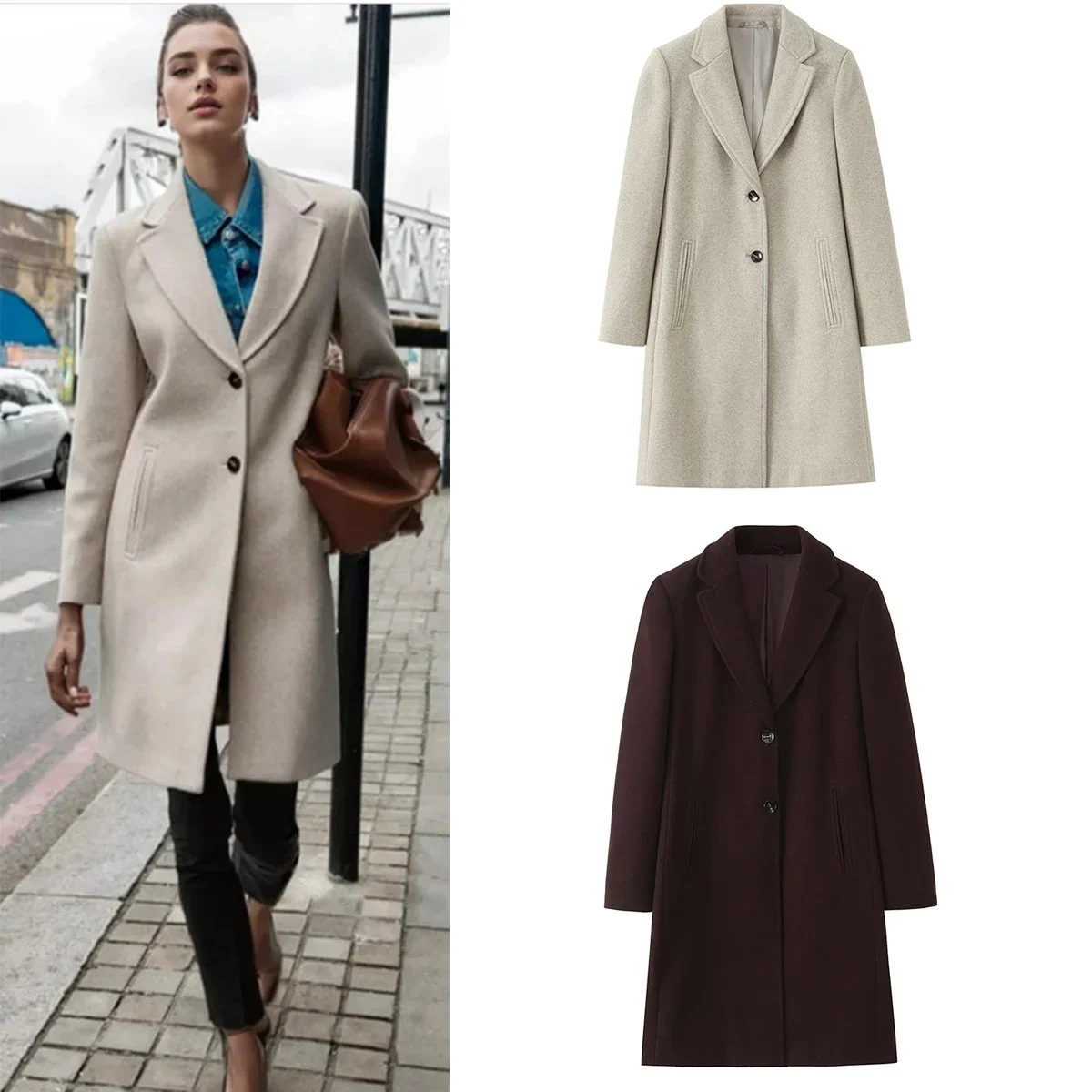 Women Shoulder Pad Coat Autumn Woolen Coat Single Breasted Long Sleeve Lapel Blends Jacket Autumn Winter High Street Outerwear
Women Shoulder Pad Coat Autumn Woolen Coat Single Breasted Long Sleeve Lapel Blends Jacket Autumn Winter High Street Outerwear