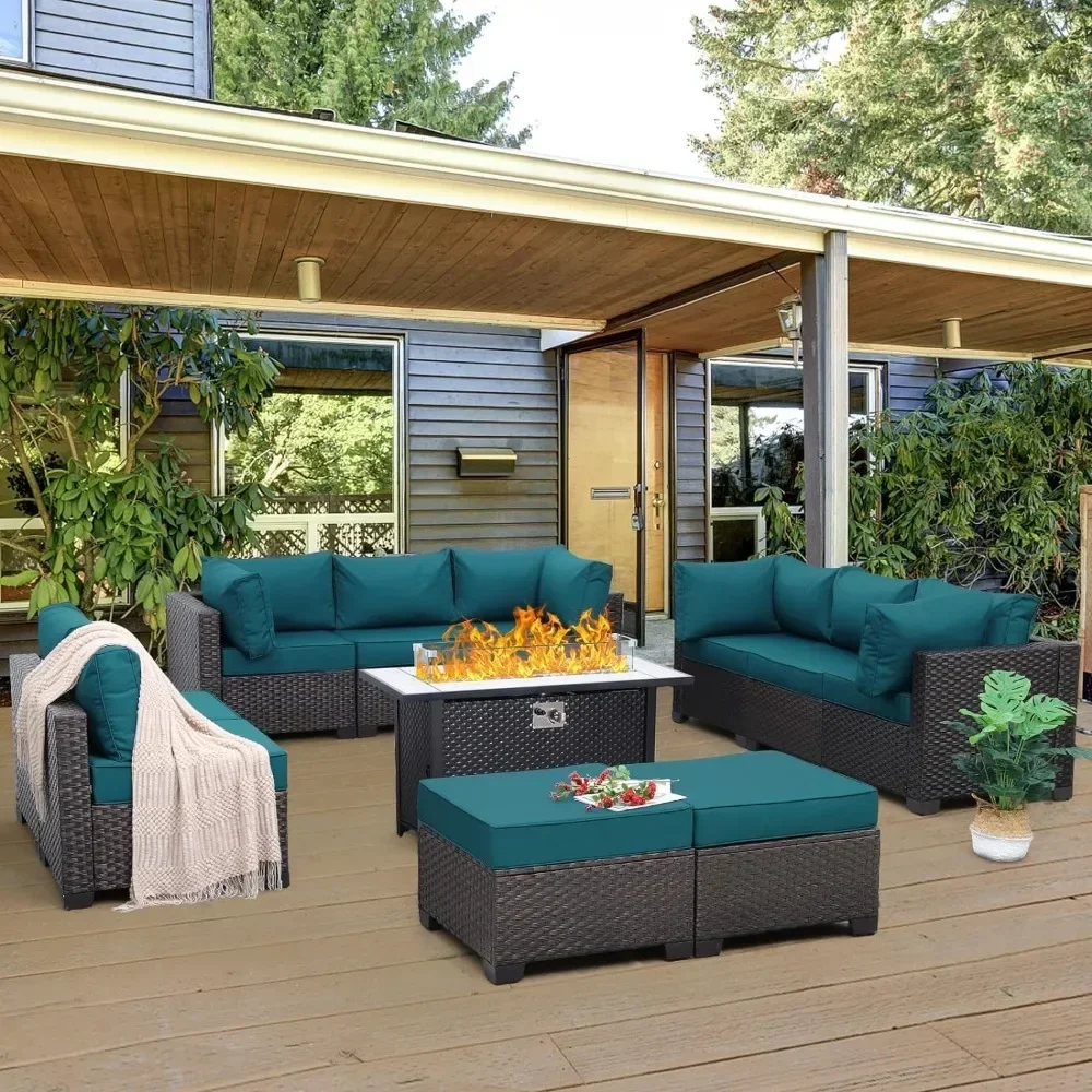 Patio Furniture Outdoor Set, 11 Piece Dark Brown Rattan Sectional Sofa PE Wicker Conversation Chairs, Garden Furniture Sets
Patio Furniture Outdoor Set, 11 Piece Dark Brown Rattan Sectional Sofa PE Wicker Conversation Chairs, Garden Furniture Sets