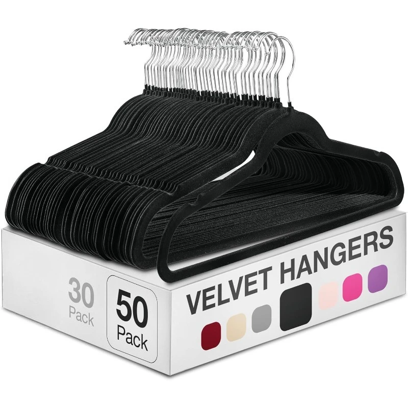 Velvet Hangers 50 Pack - Heavy Duty Black Hangers for Coats, Pants & Dress Clothes - Non Slip Clothes Hanger Set - Space
Velvet Hangers 50 Pack - Heavy Duty Black Hangers for Coats, Pants & Dress Clothes - Non Slip Clothes Hanger Set - Space
