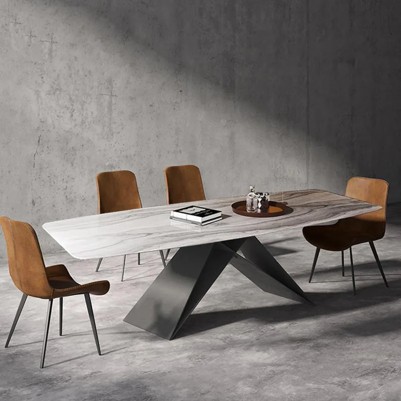 Nordic modern rectangular dining table light luxury bright rock slab dining designer carbon steel small apartment dining
Nordic modern rectangular dining table light luxury bright rock slab dining designer carbon steel small apartment dining