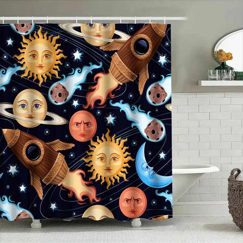 Занавеска для душа с планетарными персонажами, эстетический дизайн для декора вашей ванной комнаты
Занавеска для душа с планетарными персонажами, эстетический дизайн для декора вашей ванной комнаты