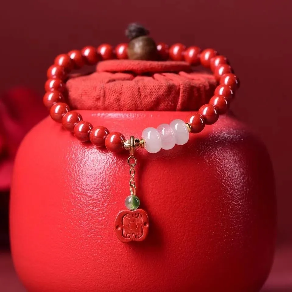 Браслет с высоким содержанием императорского песка, дизайн для женщин, подарок из киновари
Браслет с высоким содержанием императорского песка, дизайн для женщин, подарок из киновари