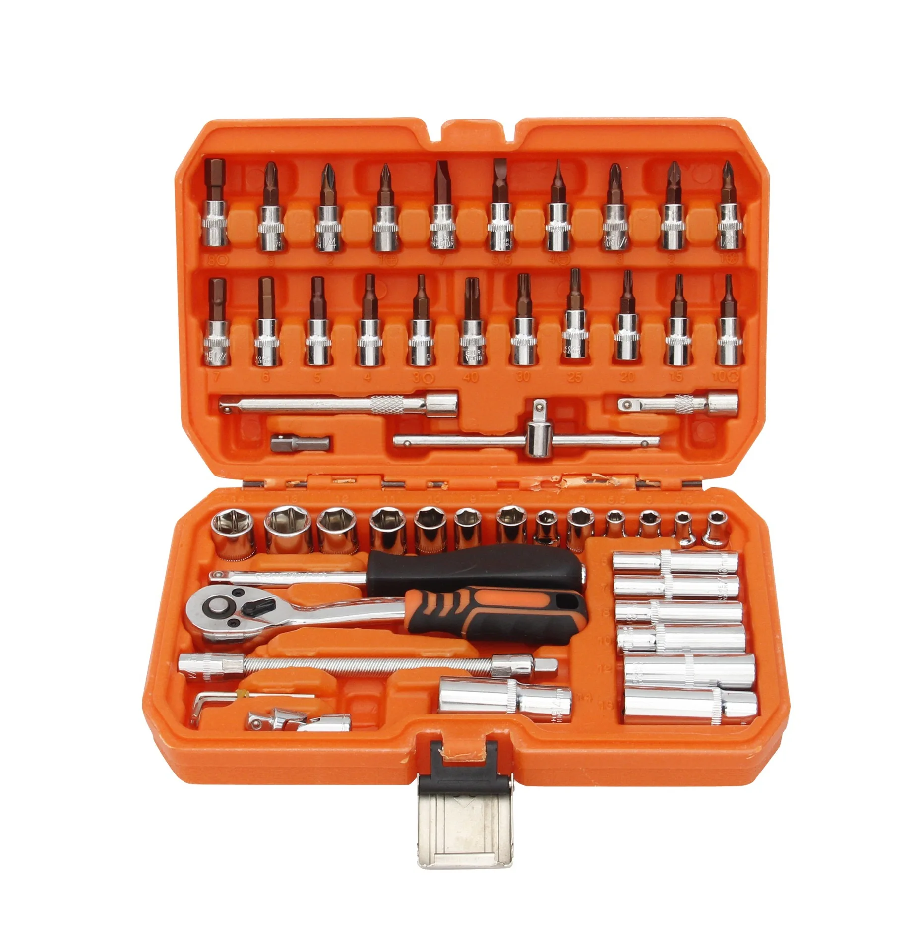 Suitable for 53 pieces of Xiaofei sleeve set with 72 teeth adjustable general plastic box household hardware toolbox auto repair
Suitable for 53 pieces of Xiaofei sleeve set with 72 teeth adjustable general plastic box household hardware toolbox auto repair
