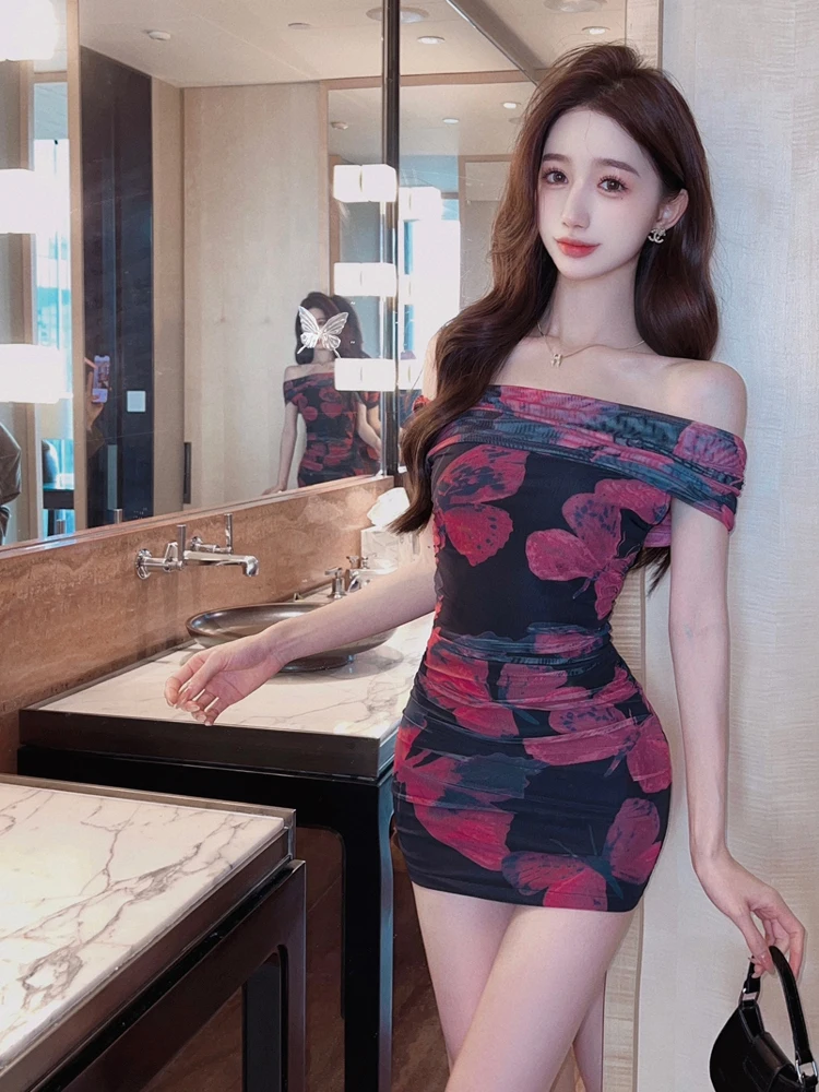 Sexy Spicy Girl One-oulder Print Dr Svel Bodycon Skirt Wrap around Waist Tight Fit Summer ort Dr for Young Women
Sexy Spicy Girl One-oulder Print Dr Svel Bodycon Skirt Wrap around Waist Tight Fit Summer ort Dr for Young Women