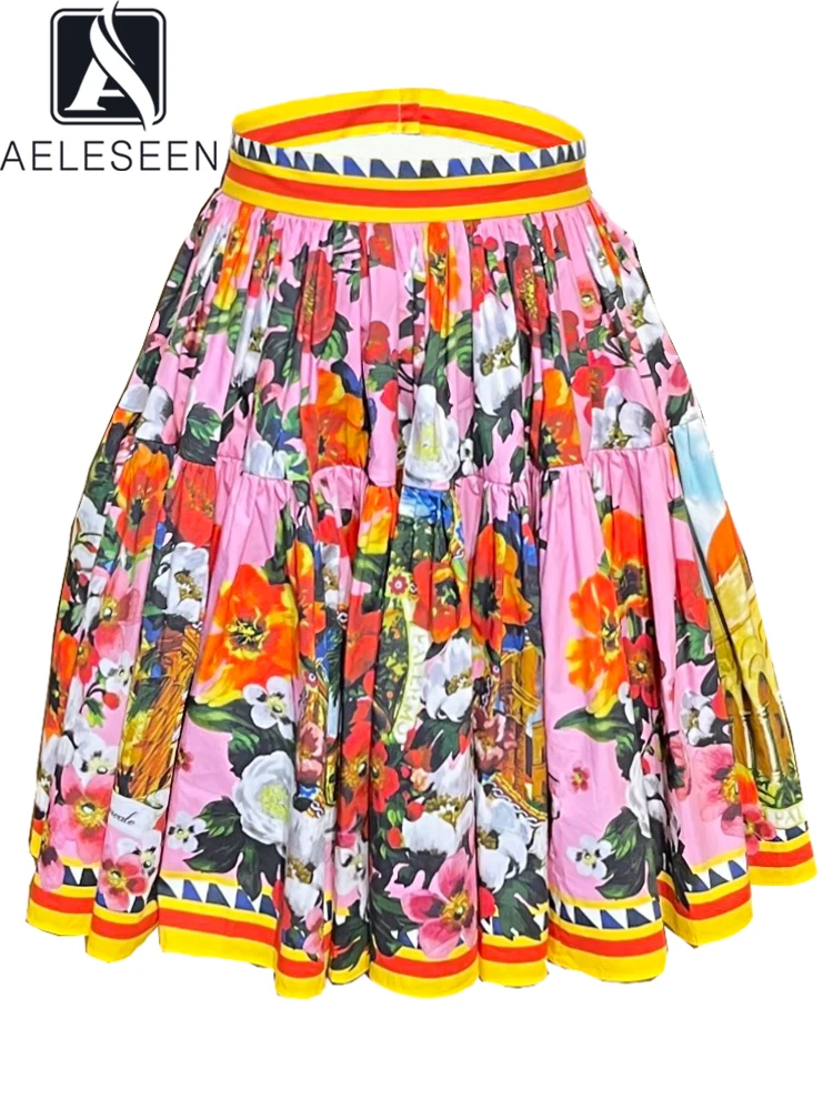 AELESEEN Designer Fashion 100% Cotton Mini Skirt Women Siclian Colorful Rose Flower Print Romantic Beach Holiday Poplin Ladies
AELESEEN Designer Fashion 100% Cotton Mini Skirt Women Siclian Colorful Rose Flower Print Romantic Beach Holiday Poplin Ladies