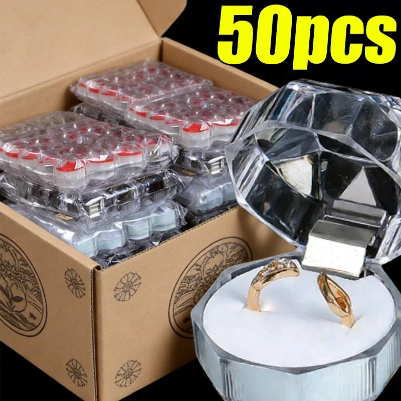 50pcs Acrylic Crystal Ring Earring Storage Display Boxes Storage Organizer Case Clear Wedding Package Box for Jewelry Packaging
50pcs Acrylic Crystal Ring Earring Storage Display Boxes Storage Organizer Case Clear Wedding Package Box for Jewelry Packaging