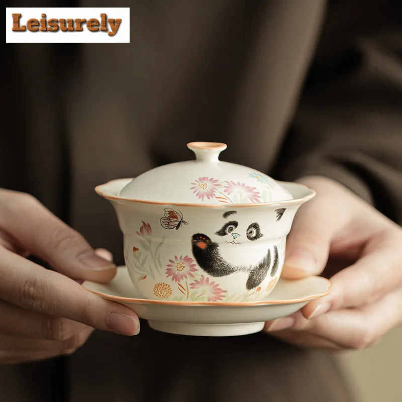 100 мл Panda Play Butterfly Gaiwan японский цветок рот тыква чайная варенья бытовая крышка для приготовления чая чаша чайная посуда подарок 
100 мл Panda Play Butterfly Gaiwan японский цветок рот тыква чайная варенья бытовая крышка для приготовления чая чаша чайная посуда подарок