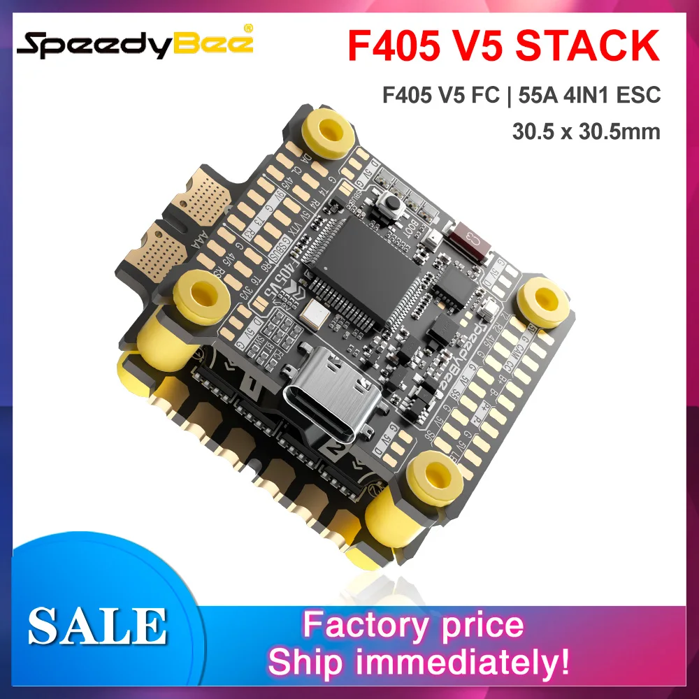 Комплект SpeedyBee F405 V5: полетный контроллер F405 V5 и регулятор скорости 55A ESC 3-6S 30.5x30.5мм для Betaflight, INAV, Ardupilot
Комплект SpeedyBee F405 V5: полетный контроллер F405 V5 и регулятор скорости 55A ESC 3-6S 30.5x30.5мм для Betaflight, INAV, Ardupilot
