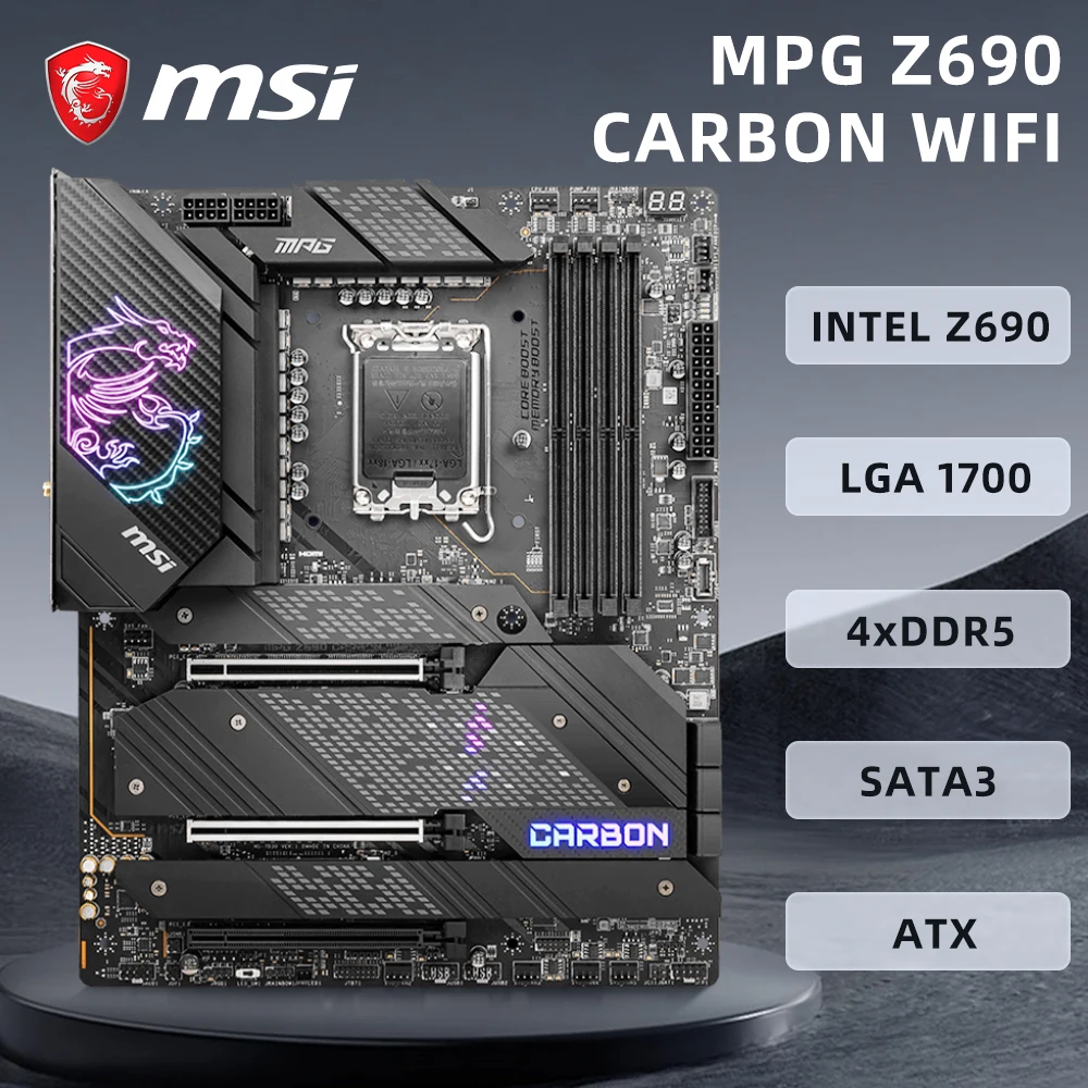 MSI MPG Z690 CARBON WIFI Материнская плата с поддержкой разъема LGA1700 i9-14900K i7-12700K i5-12400F Процессор Intel Z690 4xDDR4 PCIe 3.0 ATX
MSI MPG Z690 CARBON WIFI Материнская плата с поддержкой разъема LGA1700 i9-14900K i7-12700K i5-12400F Процессор Intel Z690 4xDDR4 PCIe 3.0 ATX