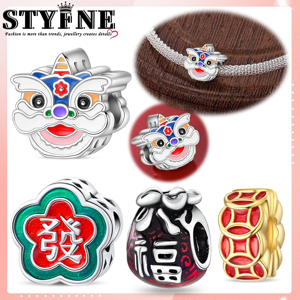 925 Sterling Silver Chinese Elements Charms Bead Chinese New Year Lion Dance Dragon Pendants Fit Original Bracelet DIY Jewelry
925 Sterling Silver Chinese Elements Charms Bead Chinese New Year Lion Dance Dragon Pendants Fit Original Bracelet DIY Jewelry