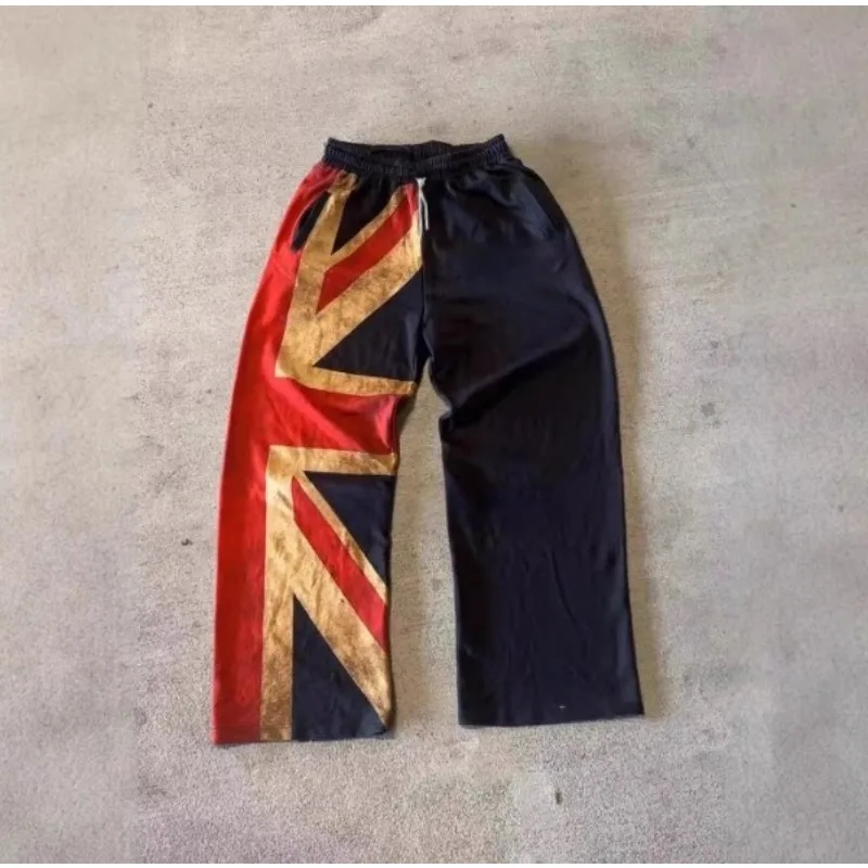 British Flag Spliced Wide Leg Sports Pants for Both Men and Women, High Street Style Straight Leg Casual Pants
British Flag Spliced Wide Leg Sports Pants for Both Men and Women, High Street Style Straight Leg Casual Pants