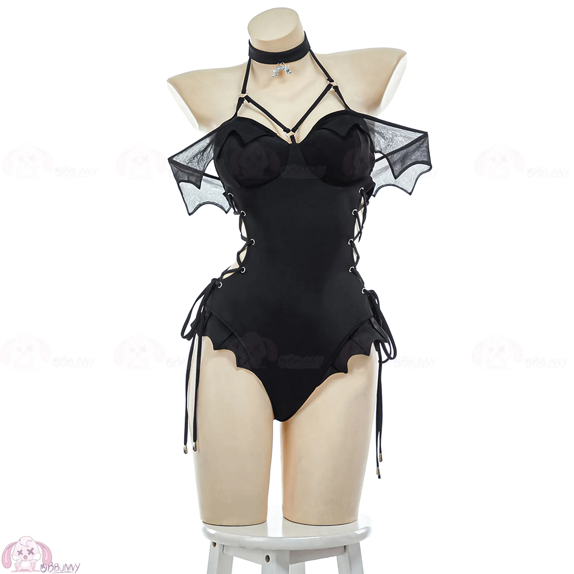 Gothic Dark Bat Wing Swimsuit Halter Cutout Waist One Piece Bathing Suit Cute & Spooky Black Swimwear for Women
Gothic Dark Bat Wing Swimsuit Halter Cutout Waist One Piece Bathing Suit Cute & Spooky Black Swimwear for Women