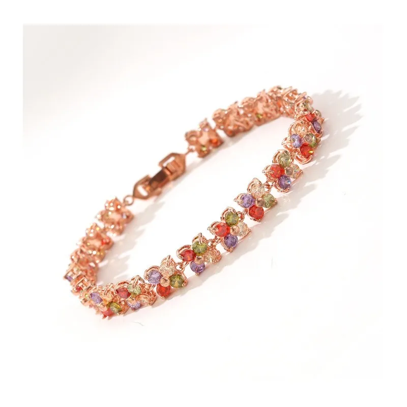 Dudu Die Jewelry New Release Style Rose Gold Women's Seven-Color Zircon Bracelet Yiwu Small Item
Dudu Die Jewelry New Release Style Rose Gold Women's Seven-Color Zircon Bracelet Yiwu Small Item