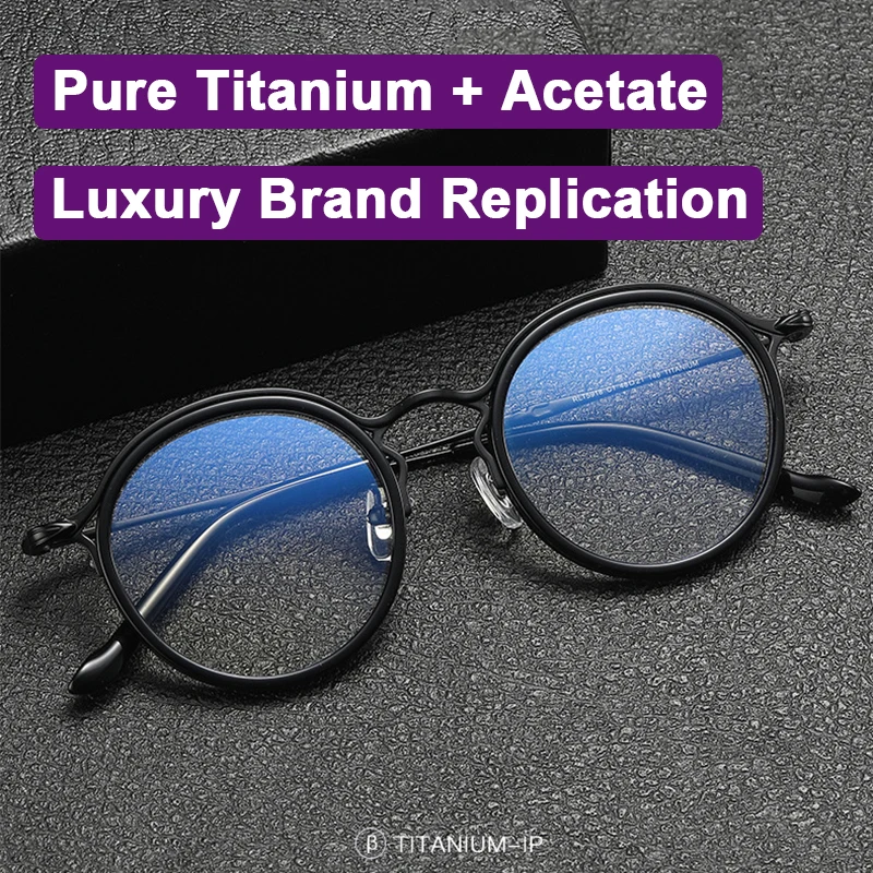 Japan Luxury Brand Replica RLT5918 Pure Titanium + Acetate Glasses Frames Ultra Light Vintage Round Men Women Eyewear 
Japan Luxury Brand Replica RLT5918 Pure Titanium + Acetate Glasses Frames Ultra Light Vintage Round Men Women Eyewear