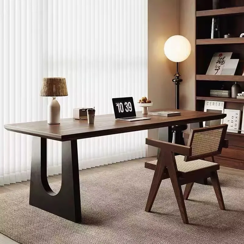 Solid wood table, desk, walnut color, living room, dining table, rectangular workbench, computer desk, integrated conference des
Solid wood table, desk, walnut color, living room, dining table, rectangular workbench, computer desk, integrated conference des