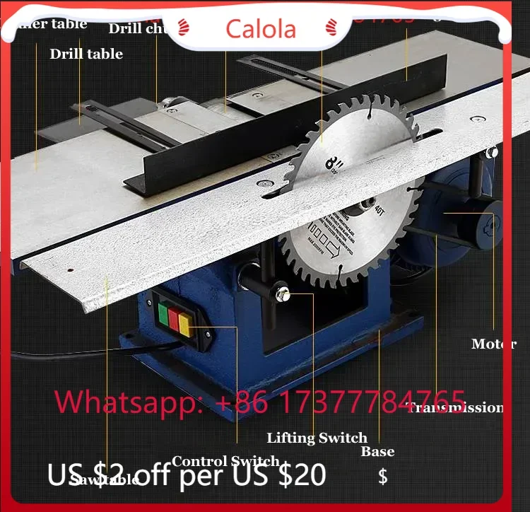 Multifunctional Woodworking Machine, Dual Function for Planing and Cutting, Practical Electric Woodworking Tool
Multifunctional Woodworking Machine, Dual Function for Planing and Cutting, Practical Electric Woodworking Tool