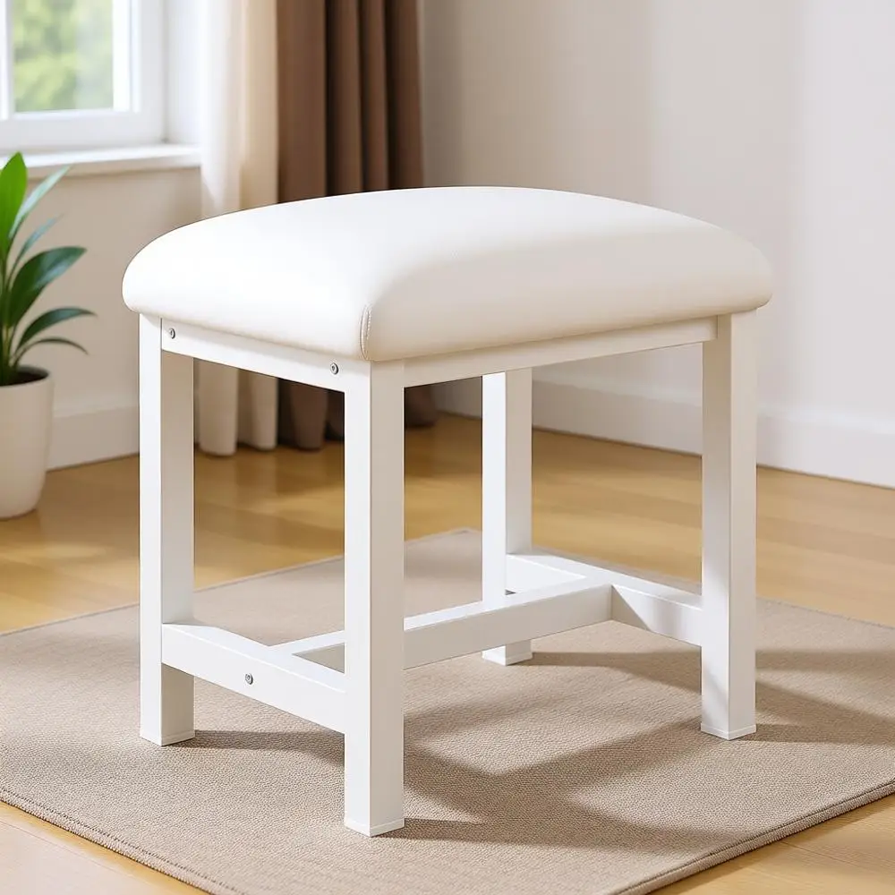 Compact Leather Cushioned Makeup Bench for Vanity, Desk, and Home Decor
Compact Leather Cushioned Makeup Bench for Vanity, Desk, and Home Decor