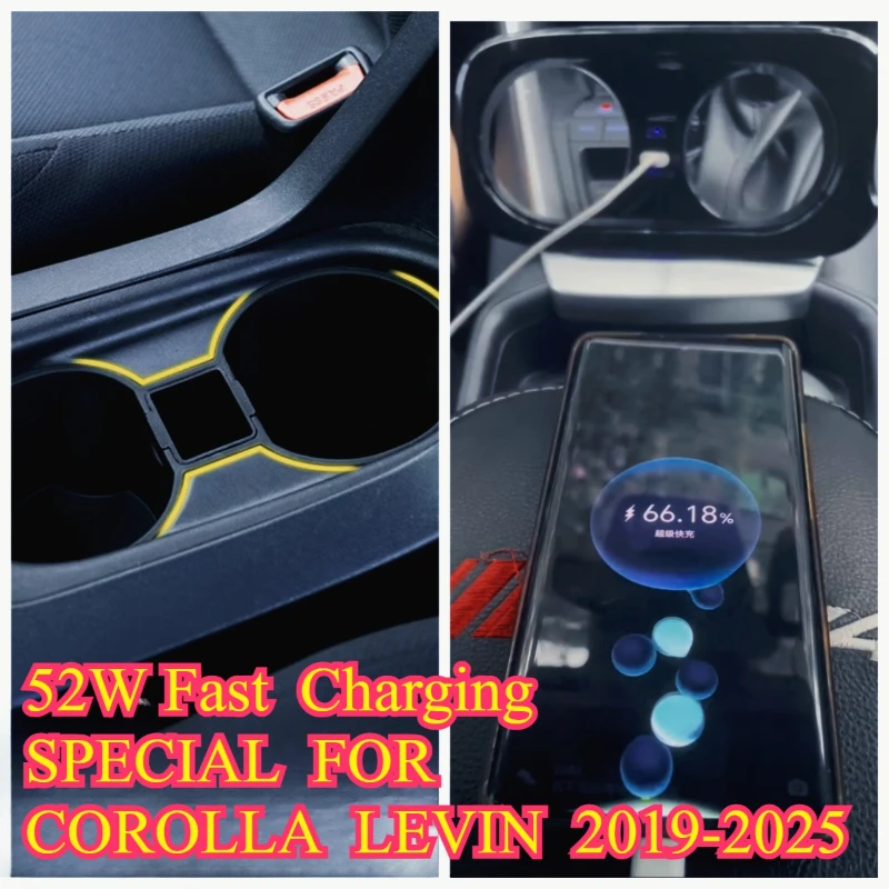 QC3.0 Dual USB 52W Fast Charging PD Charger Cup Holder for Toyota Corolla Levin Connected Via The Cigarette Lighter Adapter
QC3.0 Dual USB 52W Fast Charging PD Charger Cup Holder for Toyota Corolla Levin Connected Via The Cigarette Lighter Adapter