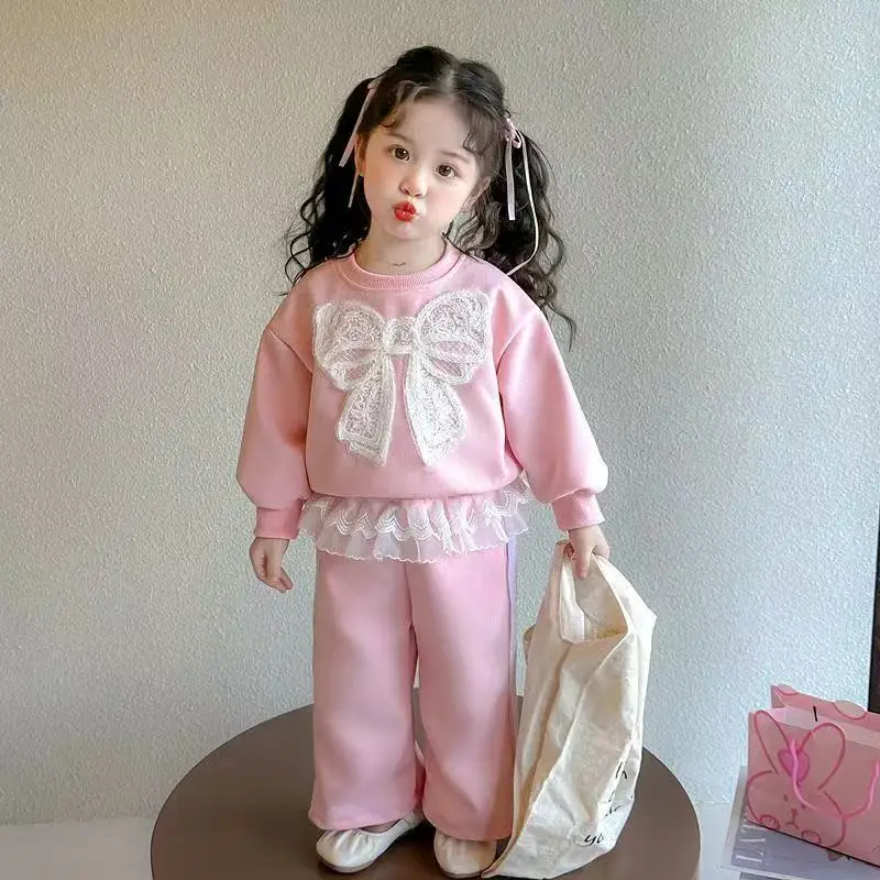 Girls' Clothing Set Children's Spring and Autumn Lace Sweater Girl Baby Casual Sweater+pants Two-piece Set
Girls' Clothing Set Children's Spring and Autumn Lace Sweater Girl Baby Casual Sweater+pants Two-piece Set