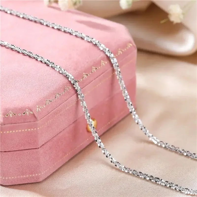 S925 Sterling Silver Necklace 2mm Sparkling Collarbone, Sweater Chain, High Charm Jewelry Gift Women
S925 Sterling Silver Necklace 2mm Sparkling Collarbone, Sweater Chain, High Charm Jewelry Gift Women