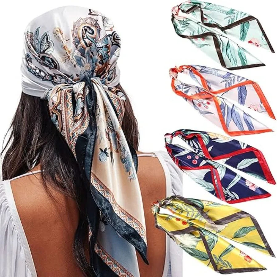 35” Satin Large Square Head Scarves - 4PCS Silk Like Neck Scarf Hair Sleeping Wraps Satin Silk Scarfs for Women,Squirrel Flower(yellow/Blue/Green/Navy)
35” Satin Large Square Head Scarves - 4PCS Silk Like Neck Scarf Hair Sleeping Wraps Satin Silk Scarfs for Women,Squirrel Flower(yellow/Blue/Green/Navy)