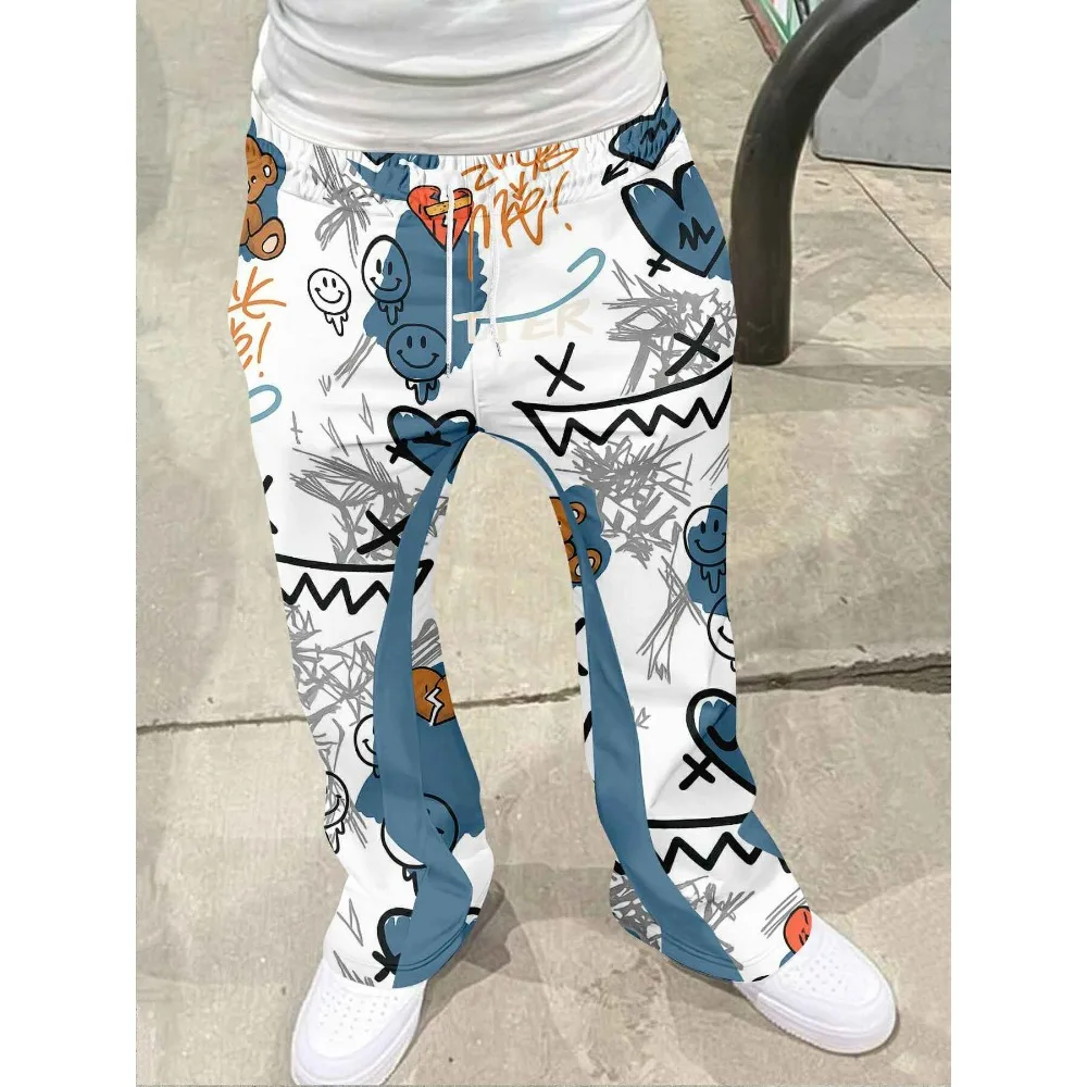 Men's Casual Street Style Trendy Cross Print Fashionable Slightly Flared Black and White Color-Block Design Sweatpants Men Pants
Men's Casual Street Style Trendy Cross Print Fashionable Slightly Flared Black and White Color-Block Design Sweatpants Men Pants