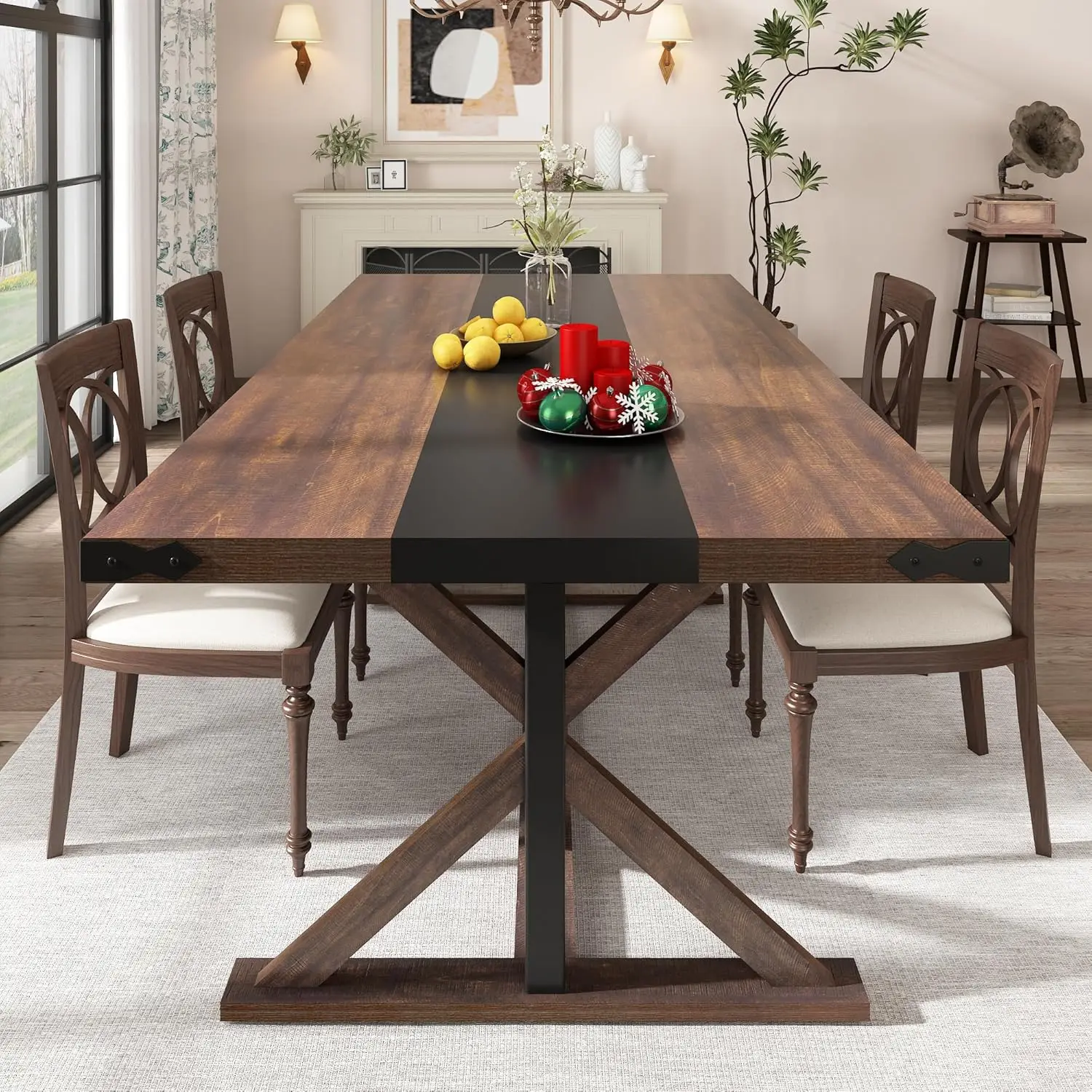71" Farmhouse Dining Table for 5 6 People, Rectangular Kitchen Table W/Thickness Waterproof Wood Grain Tabletop
71" Farmhouse Dining Table for 5 6 People, Rectangular Kitchen Table W/Thickness Waterproof Wood Grain Tabletop