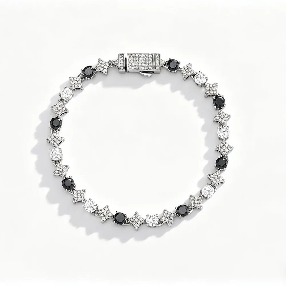 Gold Plated Black & White Zircon Tennis Chain Bracelet, Hip Hop Style, Men Women Fashion Light Luxury Exquisite Jewelry Gift
Gold Plated Black & White Zircon Tennis Chain Bracelet, Hip Hop Style, Men Women Fashion Light Luxury Exquisite Jewelry Gift