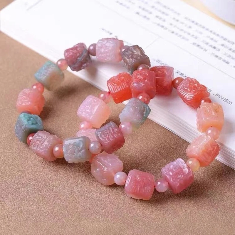 Natural Stone Yanyuan Through Peonies Sugar , Candy-Colored Agate Cube Bracelet Jewelry
Natural Stone Yanyuan Through Peonies Sugar , Candy-Colored Agate Cube Bracelet Jewelry
