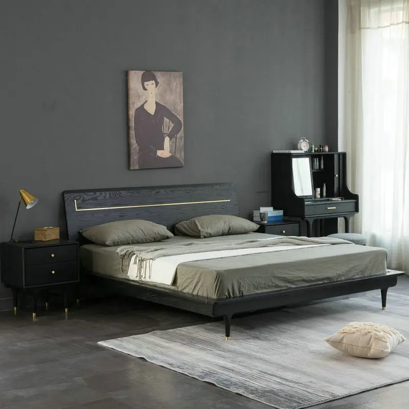 Nordic Style Furniture Modern Simple Oak All Solid Wood Black Walnut Double Bed Residential Home
Nordic Style Furniture Modern Simple Oak All Solid Wood Black Walnut Double Bed Residential Home