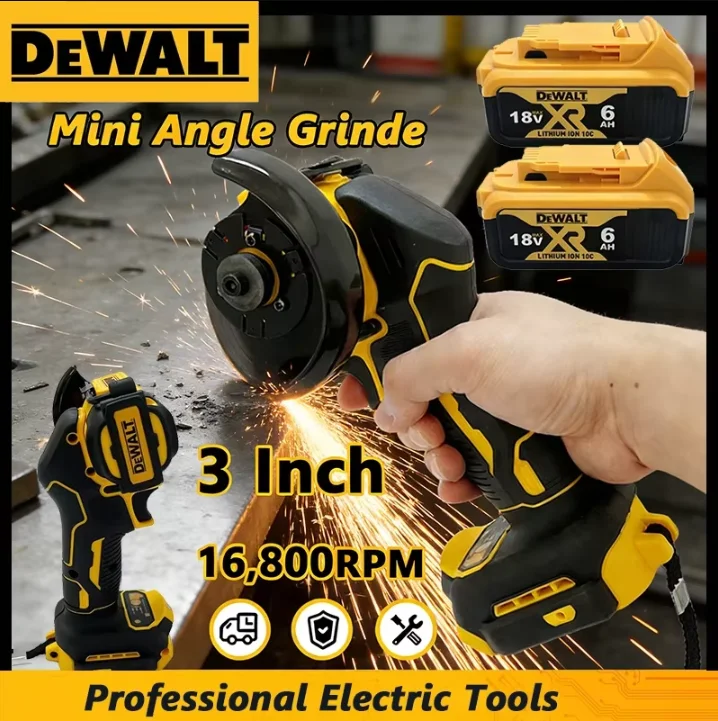 DeWALT 3 inch Angle Grinder Portable Wireless Electric Grinder Cutting Polishing Power Tools Compatible with 18V/20V Battery
DeWALT 3 inch Angle Grinder Portable Wireless Electric Grinder Cutting Polishing Power Tools Compatible with 18V/20V Battery
