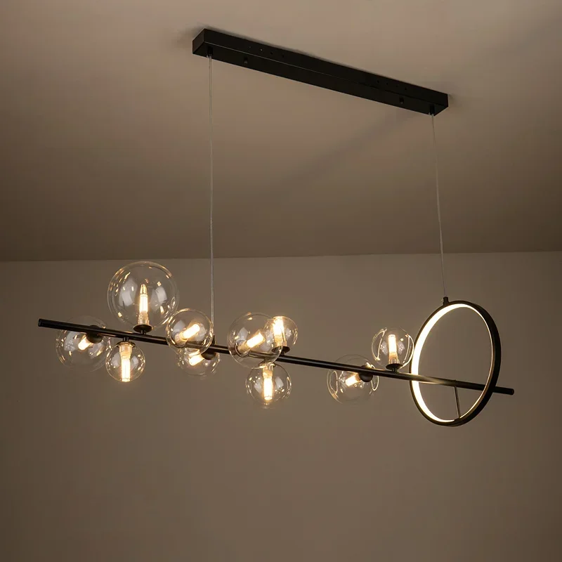Nordic Clear Glass Led Pendant lights Long Round Black Pendant lamp Living Room Decoration Lighting Fixtures
Nordic Clear Glass Led Pendant lights Long Round Black Pendant lamp Living Room Decoration Lighting Fixtures