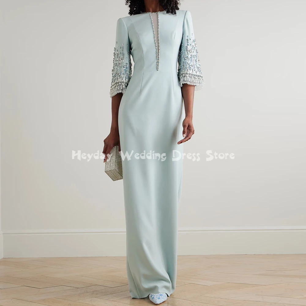 Heyday Customized Women's Beaded O-Neck Straight Luxury Duba Evening Dresses With Long Sleeves Formal Elegant Party Dresses 2025
Heyday Customized Women's Beaded O-Neck Straight Luxury Duba Evening Dresses With Long Sleeves Formal Elegant Party Dresses 2025