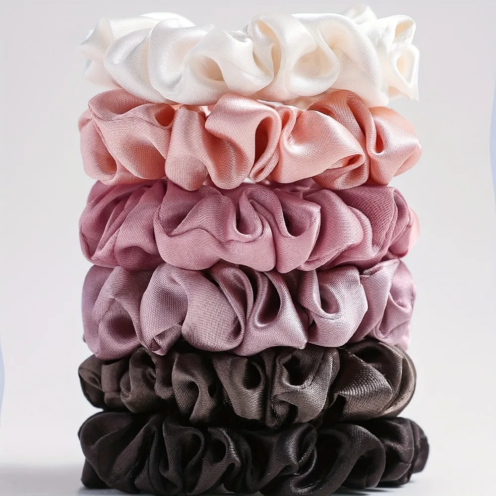 6Pcs Satin Scrunchies Set Soft Silky Hair Ties Elastic Ponytail Holders Neutral Tone Fabric Scrunchies Women Girls Accessories
6Pcs Satin Scrunchies Set Soft Silky Hair Ties Elastic Ponytail Holders Neutral Tone Fabric Scrunchies Women Girls Accessories