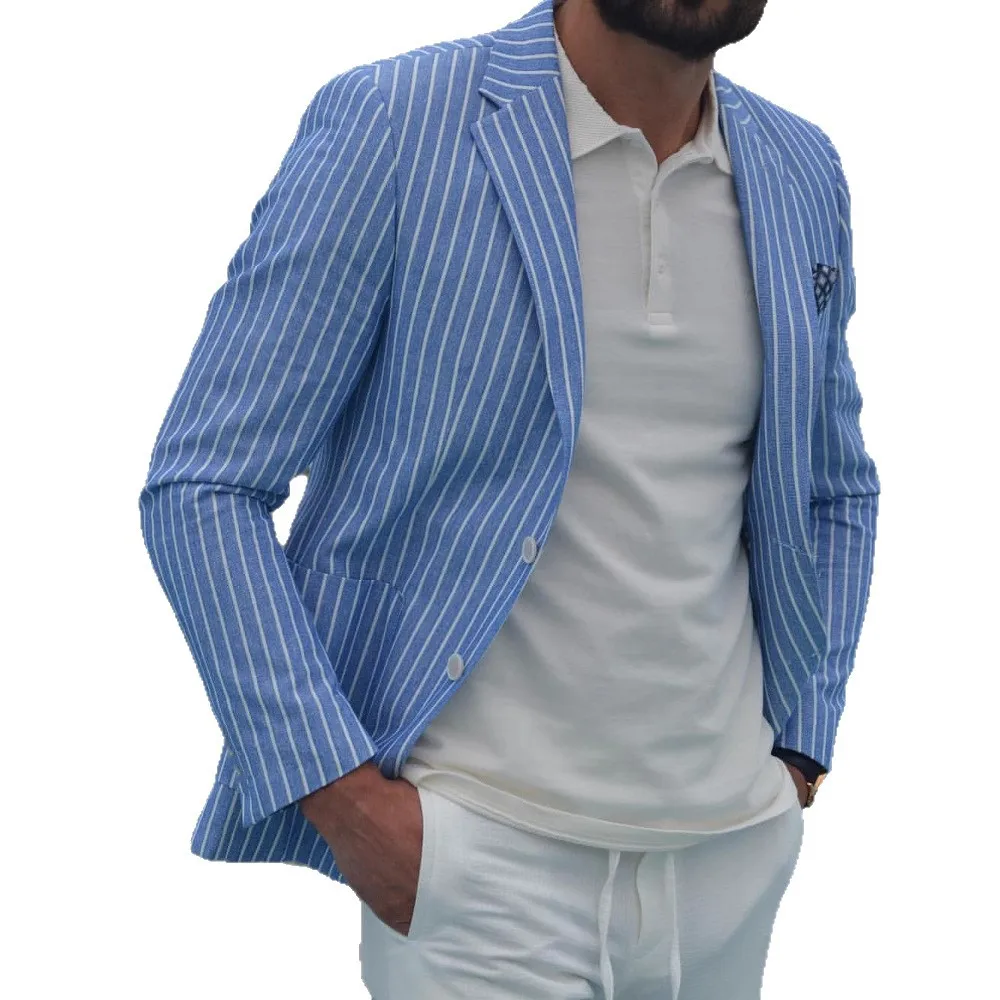 Осень 2024, модный пиджак в полоску, окрашенный в пряжу, мужской пиджак в британском стиле, деловой повседневный пиджак, тонкие свободные топы высокого качества, мужские
Осень 2024, модный пиджак в полоску, окрашенный в пряжу, мужской пиджак в британском стиле, деловой повседневный пиджак, тонкие свободные топы высокого качества, мужские