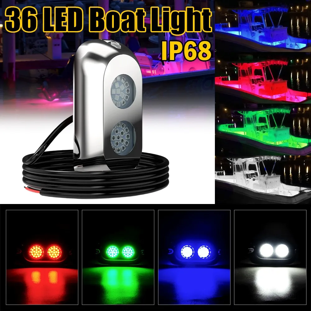 Underwater Boat Light Submersible Marine Navigation Light Waterproof Pontoon Transom Boat Lamp Yacht Accessories Parts 36LED
Underwater Boat Light Submersible Marine Navigation Light Waterproof Pontoon Transom Boat Lamp Yacht Accessories Parts 36LED