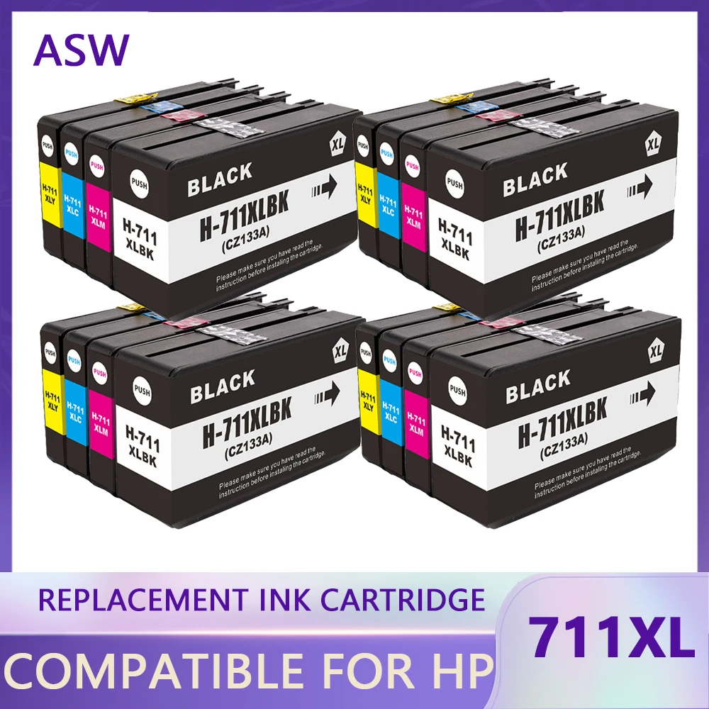 Совместимый чернильный картридж для HP 711 711XL, для HP711, сменный Чернильный Картридж для струйного принтера HP DesignJet T120 T520
Совместимый чернильный картридж для HP 711 711XL, для HP711, сменный Чернильный Картридж для струйного принтера HP DesignJet T120 T520