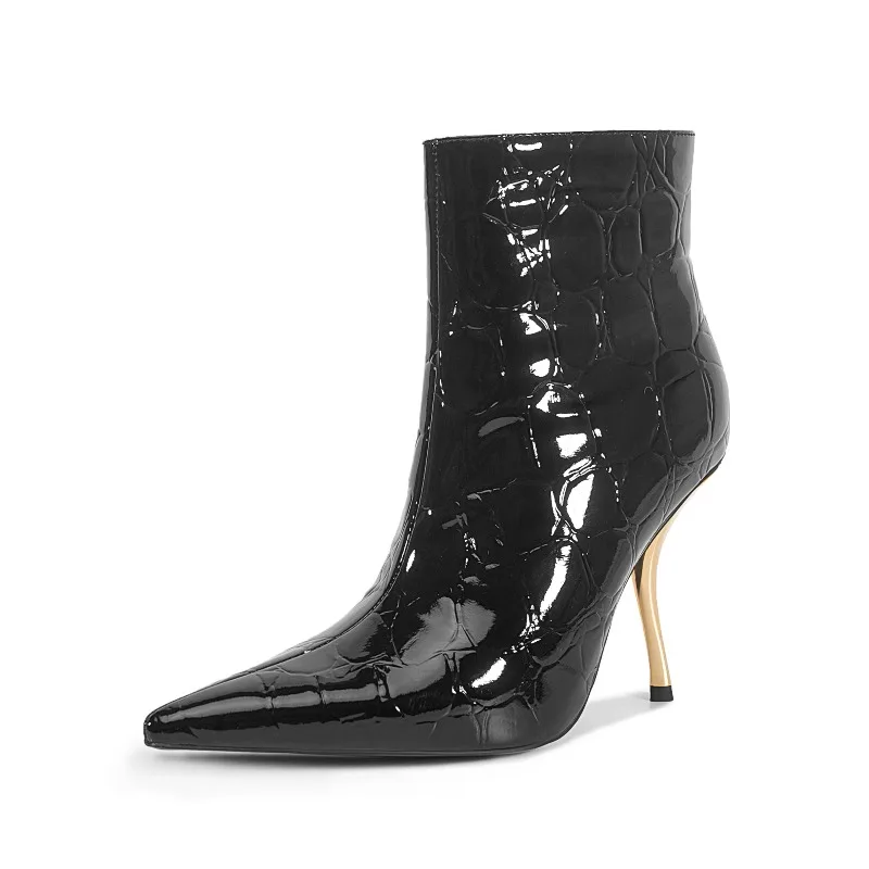 2025Европейские и американские женские осенне-зимние новые стильные короткие сапоги на высоком металлическом каблуке с улучшенным узором Stonepattern с острым носком и боковой молнией 
2025Европейские и американские женские осенне-зимние новые стильные короткие сапоги на высоком металлическом каблуке с улучшенным узором Stonepattern с острым носком и боковой молнией