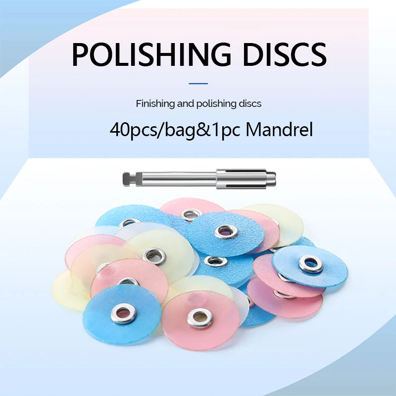 40PCS+1Mandrel Dental Finishing and Polishing Discs for Composites Ceramics and Glass Ionomer Restorations 5/9inch Coarse Medium
40PCS+1Mandrel Dental Finishing and Polishing Discs for Composites Ceramics and Glass Ionomer Restorations 5/9inch Coarse Medium